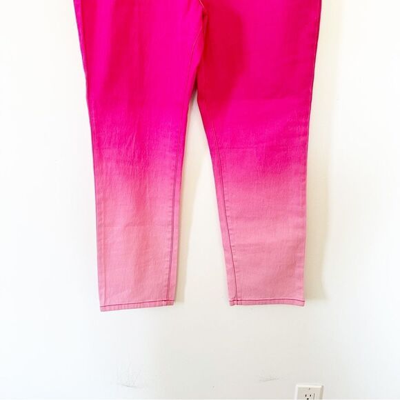 DG2 Diane Gilman Pink Ombré Straight Leg Jeans Pants - Picture 5 of 10